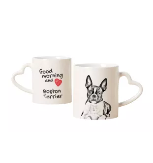 Terrier de Boston, Boston Terrier - tasse avec chien, une tasse adorable avec une anse en forme de cœur, un cadeau universel de la marque Art-Dog