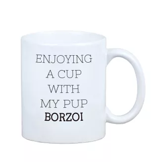 Borzoi, Russian Hunting Sighthound, Russian Wolfhound - cup with a geometric dog image and the inscription Art-Dog
