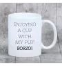 Borzoi, Russian Hunting Sighthound, Russian Wolfhound - cup with a geometric dog image and the inscription Art-Dog