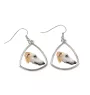 Barzoi, Levrier De Chasse Russe, Lévrier russe - boucles d'oreilles avec une photo et un motif de chien géométrique Art-Dog