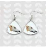 Barzoi, Levrier De Chasse Russe, Lévrier russe - boucles d'oreilles avec une photo et un motif de chien géométrique Art-Dog