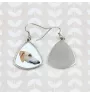 Barzoi, Levrier De Chasse Russe, Lévrier russe - boucles d'oreilles avec une photo et un motif de chien géométrique Art-Dog