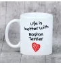 Terrier de Boston, Boston Terrier - tasse avec chien, tasse avec photo, cadeau personnalisé de la marque Art-Dog