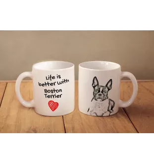 Boston Terrier, American Gentleman - cup with a dog, cup with a photo, personalized gift from the Art-Dog brand