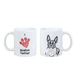 Boston Terrier, American Gentleman - cup with a dog, cute cup with graphics, a gift with your photo from the Art-Dog brand