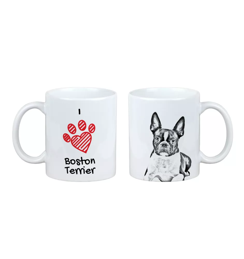 Boston Terrier, American Gentleman - cup with a dog, cute cup with graphics, a gift with your photo from the Art-Dog brand