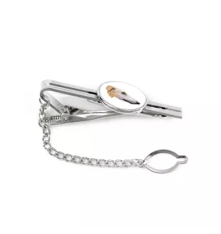 Borzoi, Russian Hunting Sighthound, Russian Wolfhound - geometric tie clip with a picture and inscription from Art-Dog