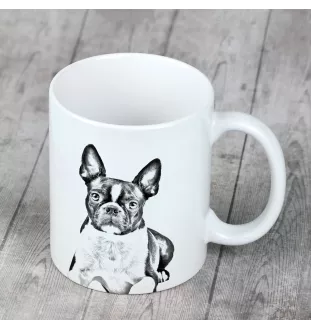 Boston Terrier, American Gentleman - cup with a dog, cute cup with graphics, a gift with your photo from the Art-Dog brand