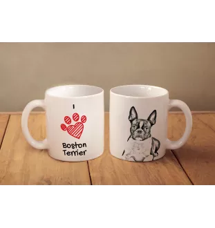 Boston Terrier, American Gentleman - cup with a dog, cute cup with graphics, a gift with your photo from the Art-Dog brand
