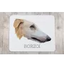 Barzoi, Levrier De Chasse Russe, Lévrier russe - tapis de souris géométrique avec photo et inscription Art-Dog