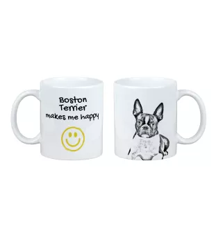 Boston Terrier, American Gentleman - cup with a dog, cheerful cup for a dog lover, personalized gift from the Art-Dog brand