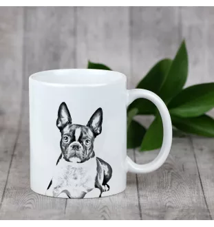 Boston Terrier - Tasse mit Hund, fröhliche Tasse für Hundeliebhaber, personalisiertes Geschenk der Marke Art-Dog