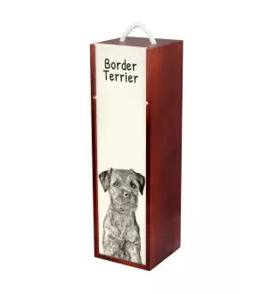 Border Terrier - boîte à vin avec chien, boîte à alcool avec graphisme, boîte cadeau personnalisée de la marque Art-Dog