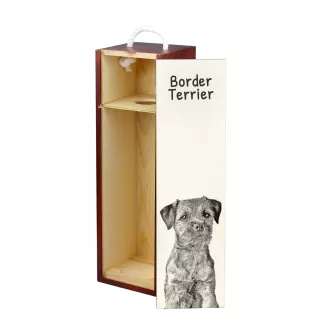 Border Terrier - wine box with a dog, alcohol box with graphics, personalized gift box from the Art-Dog brand