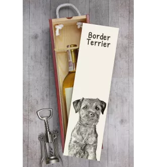 Border Terrier - wine box with a dog, alcohol box with graphics, personalized gift box from the Art-Dog brand