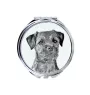 Border Terrier - miroir de poche avec chien, miroir personnalisé pour sac à main, miroir compact avec impression de la marque Art-Dog