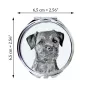 Border Terrier - Taschenspiegel mit Hund, personalisierter Taschenspiegel, kompakter Spiegel mit Art-Dog-Logo