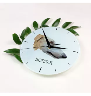 Chart rosyjski borzoj zegar geometryczny Art-Dog