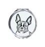 Terrier de Boston, Boston Terrier - miroir de poche avec chien, miroir personnalisé pour sac à main, miroir compact avec impression de la marque Art-Dog