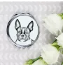 Boston Terrier, American Gentleman - Pocket mirror with a dog, personalized mirror for a purse, compact mirror with Art-Dog brand print.