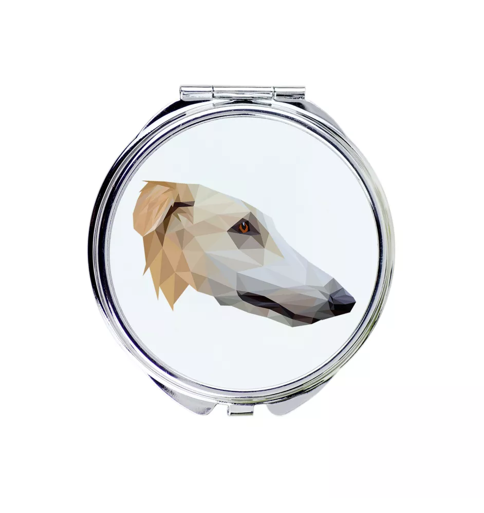 Barzoi, Levrier De Chasse Russe, Lévrier russe - miroir avec une image et un motif géométrique de la marque Art-Dog