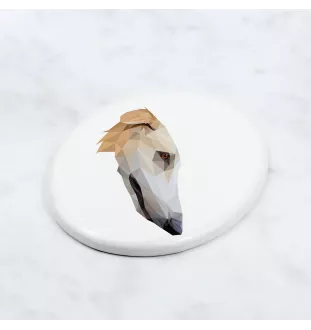 Borzoi, Russian Hunting Sighthound, Russian Wolfhound - a plate with a geometric design and the brand name Art-Dog