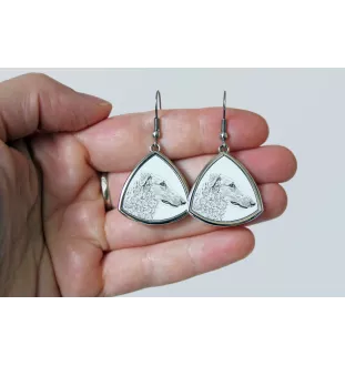 Barzoi, Levrier De Chasse Russe, Lévrier russe - boucles d'oreilles avec chien, boucles d'oreilles pendantes avec photo, bijoux personnalisés avec impression de la marque Art-Dog