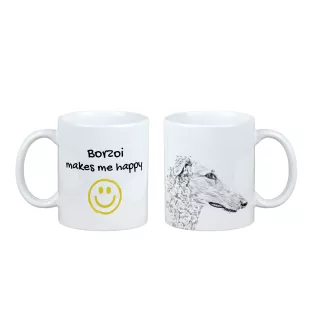 Borzoi, Russian Hunting Sighthound, Russian Wolfhound - cup with a dog, cheerful cup for a dog lover, personalized gift from the Art-Dog brand