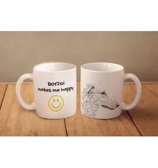 Barsoi, Russischer Jagdwindhund, Barzaia - Tasse mit Hund, fröhliche Tasse für Hundeliebhaber, personalisiertes Geschenk der Marke Art-Dog