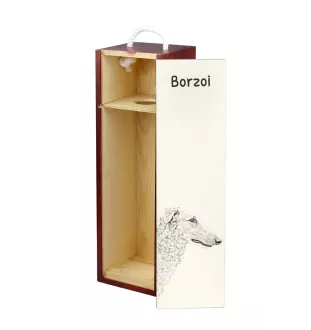 Borzoi, Russian Hunting Sighthound, Russian Wolfhound - wine box with a dog, alcohol box with graphics, personalized gift box from the Art-Dog brand