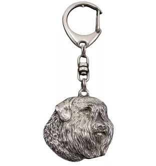 Bouvier des Flandres - Porte-clés argenté avec chien, décoration de sac à main, pendentif de sac à dos par la marque Art-Dog