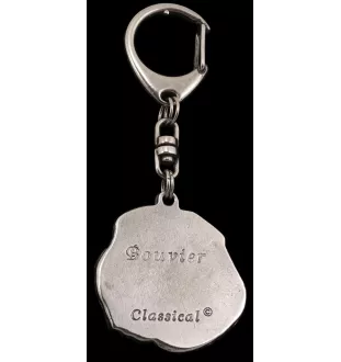 Bouvier des Flandres, Flanders Cattle Dog - Silver-plated key ring with dog, handbag decoration, backpack pendant by Art-Dog brand