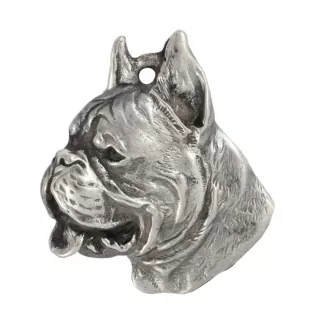 Boxer, Deutscher Boxer I - Versilberter Schlüsselanhänger mit Hund, Handtaschen-Dekoration, Rucksack-Anhänger der Marke Art-Dog