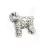 Bouvier des Flandres, Flanders Cattle Dog  - Silver-plated dog brooch, elegant pin, jacket lapel decoration by Art-Dog brand