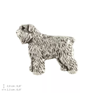 Bouvier des Flandres  - Broche chien argentée, épingle élégante, décoration de revers de veste par la marque Art-Dog