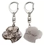 Boxer, German Boxer III - Silver-plated key ring with dog, handbag decoration, backpack pendant by Art-Dog brand