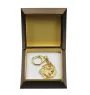 Bouvier des Flandres, Flanders Cattle Dog - Gilded key ring with dog in gift box, handbag decoration, luxury accessory by Art-Dog brand