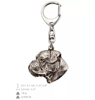 Boxer III - Porte-clés argenté avec chien, décoration de sac à main, pendentif de sac à dos par la marque Art-Dog