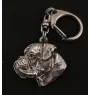 Boxer, German Boxer III - Silver-plated key ring with dog, handbag decoration, backpack pendant by Art-Dog brand