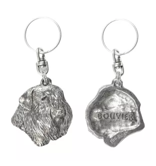 Bouvier des Flandres - Pendentif argenté avec un chien dans une boîte décorative, décoration de sac à main, pendentif de sac à dos par la marque Art-Dog