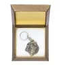 Flandrischer Treibhund, Bouvier des Flandres - Versilberter Anhänger mit einem Hund in einer dekorativen Box, Handtaschenschmuck, Rucksackanhänger der Marke Art-Dog