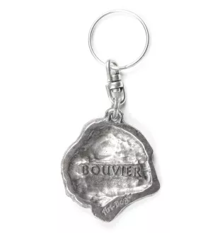 Bouvier des Flandres, Flanders Cattle Dog - Silver-plated pendant with a dog in a decorative box, handbag decoration, backpack pendant by Art-Dog brand