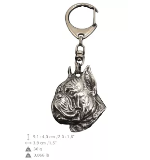 Boxer II - Porte-clés argenté avec chien, décoration de sac à main, pendentif de sac à dos par la marque Art-Dog