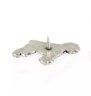 Flandrischer Treibhund, Bouvier des Flandres - Hundebrosche in Geschenkbox, elegante Anstecknadel, Reversnadel für Art-Dog Markenjacke