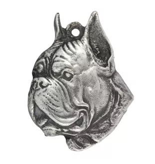 Boxer, German Boxer II - Silver-plated key ring with dog, handbag decoration, backpack pendant by Art-Dog brand