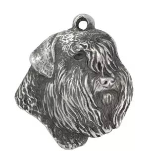 Bouvier des Flandres - Porte-clés argenté avec un chien dans une boîte cadeau, décoration de sac à main, pendentif de sac à dos par la marque Art-Dog