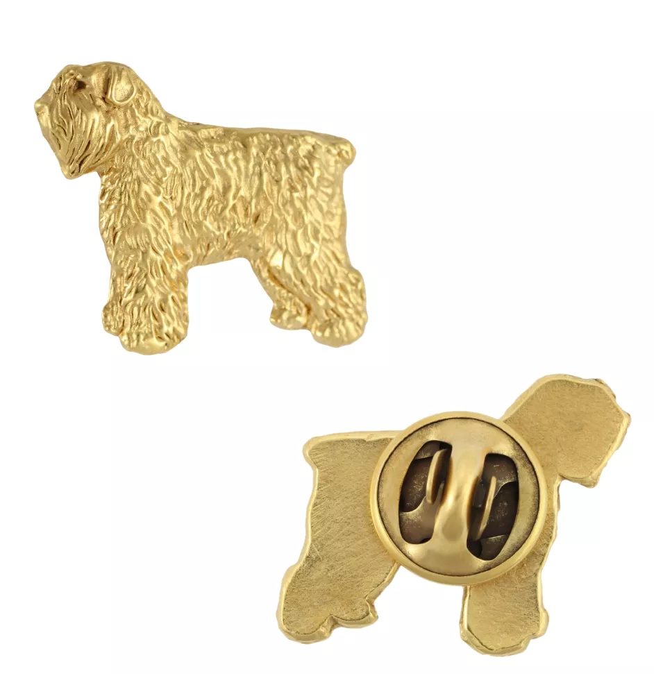 Bouvier des Flandres - Broche de chien dans une boîte décorative, épingle élégante en plaqué or, épingle de veste de la marque Art-Dog