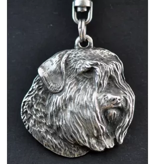 Flandrischer Treibhund, Bouvier des Flandres - Versilberter Schlüsselanhänger mit Hund in einer Geschenkbox, Handtaschenschmuck, Rucksackanhänger der Marke Art-Dog