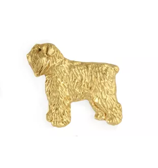 Bouvier des Flandres - Broche de chien dans une boîte décorative, épingle élégante en plaqué or, épingle de veste de la marque Art-Dog