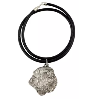 Flandrischer Treibhund, Bouvier des Flandres - Halskette mit Hund, versilberter Anhänger für Hundefans, einzigartiger Schmuck der Marke Art-Dog